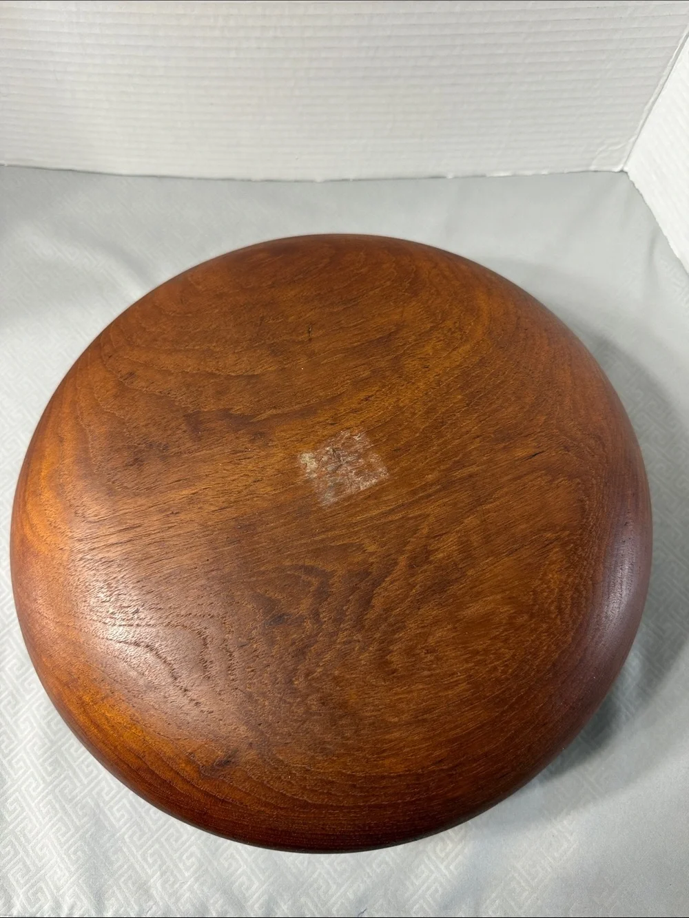 Vintage Mid Century Rustic Danish Style Teak Wood Salad Fruit Serving Bowl Brown